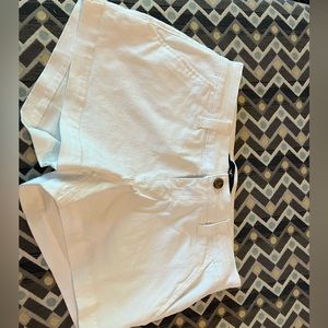 womens hollister mid rise white jean shorts